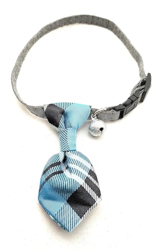 Image of Cat Collar, Breakaway with Cute Tie and Bell for Kitty and Some Puppies, Adjustable Inch I Color As Per Available (Pack of-2)