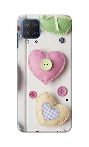 Image of PRINTFIDAA Heart Shape Hard Back Cover for Samsung Galaxy A12 / M12 / F12 Back Cover -(P6) KAT1010