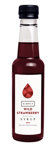 Simply Wild Strawberry Syrup, Vegan & Nut Free Flavoured Syrup for Coffee, Cocktails & Baking (250ml)