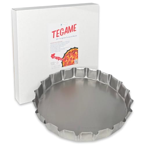 acquaverde | Tegame per l'originale Focaccia Barese, Pizza e Calzone in Acciaio, Rotondo Ø 40 cm - Teglia per la Cucina Tradizione Pugliese, utilizzo Casalingo e Professionale, MADE IN ITALY