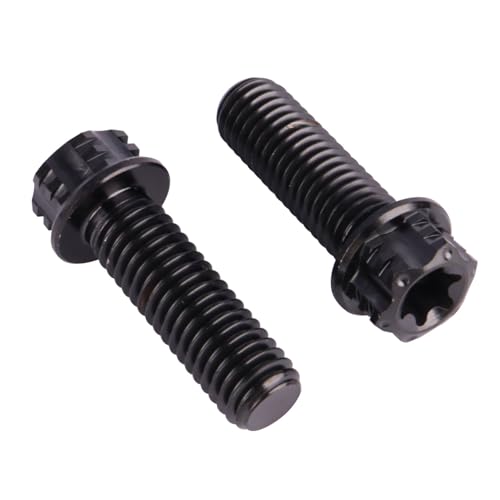 Image of 4Pcs Titanium Bolt Flange Torx Head M8 M10 x 20 25 30mm Screw Bolt for Motorcycle Car Modifications (Black, M8x25mm)
