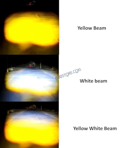 Image of HJG Waymaker LED Fog Light Dual Colour Fog Light Mini Drive Yellow White & Red Devil Eye Slim Drive Light Version 4 With Red Devil Eye And Wiring With Canbus Universal For All Cars and Motorcycles
