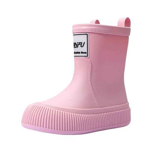IWIHMIV Toddler Girl Rain Boots Water Boots for Kids Baby Easy-on Rain Shoes Children Rain Rubber Shoes for Boys