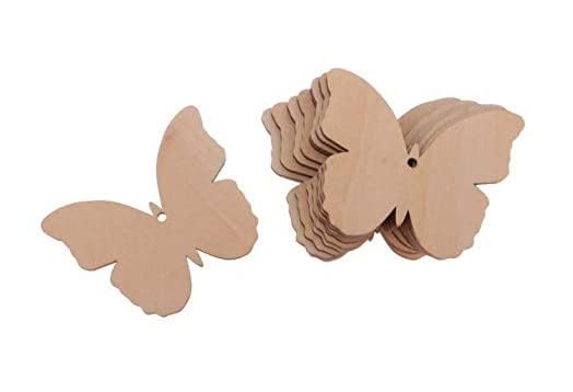 Butterfly Wooden Pine MDF Cutouts Unfinished Tags for Key Chain,Slices Crafts,Xmas Holiday Hanging Decorations,Painting Woodcraft,MDF Plains,Resin Art Work - 5 x 5 cm - 20 pcs-image-26
