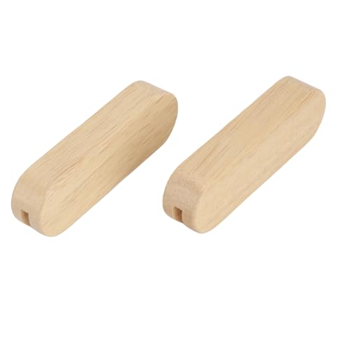 RiToEasysports para Olla, 2 Piezas de Madera para Parrilla, Mangos de Madera para Olla, Aislamiento Térmico de Repuesto para Cocinar Al Aire con Agarre Seguro (Forma plana de madera de caucho)
