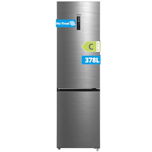 Midea MDRB521MIC46A 378L Frigorifero con Congelatore, Congelatore da incasso, Nofrost, Compressore Inverter, 177 KWH/annum, 38 dB, WiFi, Controllo elettronico touch, Illuminazione LED, Inox