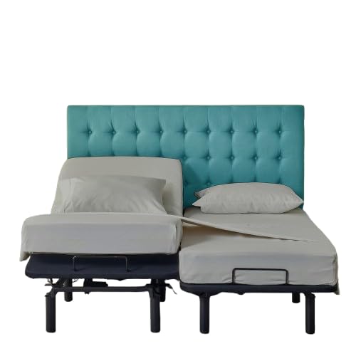 Sábanas Split King para cama ajustable, 100 % microfibra cepillada, 5 piezas con 2 sábanas bajeras individuales XL, sábanas de bolsillo profundo de 15 pulgadas, fáciles de ajustar (Split King, gris
