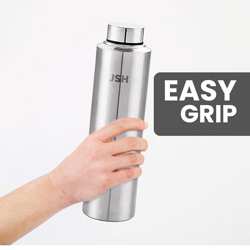 Image of JSH Stainless Steel Water Bottle 900ML Set of 2 Silver, 100% Leak Proof, Office Bottle, Gym Bottle, Home, Kitchen, Hiking, Treking Bottle, Travel Bottle