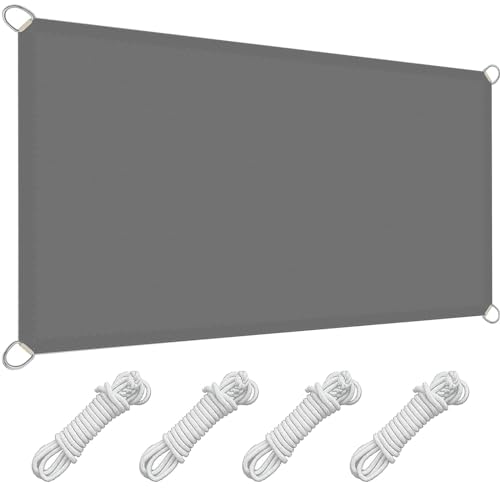 Filet d'ombrage gris clair 6x6m avec kit de fixation complet - 2