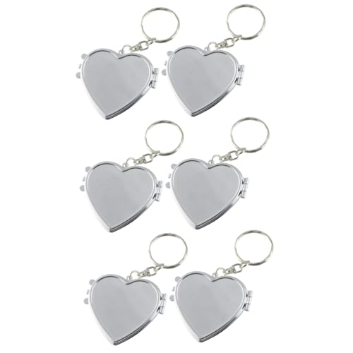 VALICLUD 3 Series Llavero Mini Espejo Llavero De Espejo Cosmético Llavero De Espejo De Bolsillo Llavero Con Espejo Silver 2 Piezas X 3
