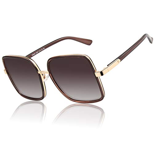 GQUEEN Cadre Carre Surdimensionne a La Mode Des Lunettes De Soleil Polarisees Pour Les Femmes UV400 MF5