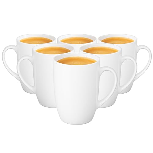 Tazas de 590 ml Glasmark KROSNO 1992 de alta capacidad en cerámica blanca juego de tazas para té 2