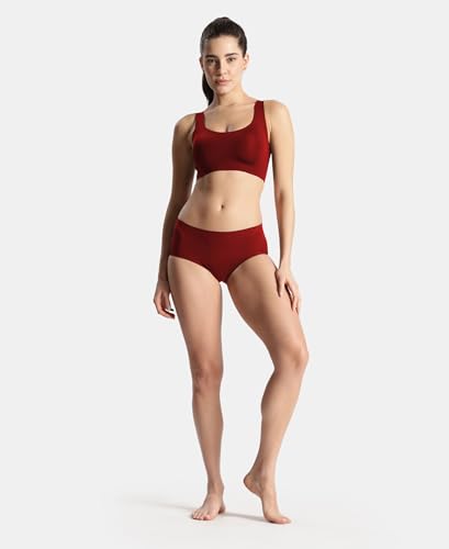 Image of Jockey 1840 Women Wirefree Padded Microfiber Elastane Full Coverage Bonded Tech Lounge Bra