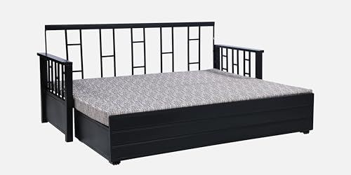 Image of Ubpon 3 Seater Metal Sofa Cum Bed with Hydraulic Storage | Single Size Sofa Cuma Bed | Metal Sofa Set for Living Room, Guest Room D10 Multi Grey Sofa Single