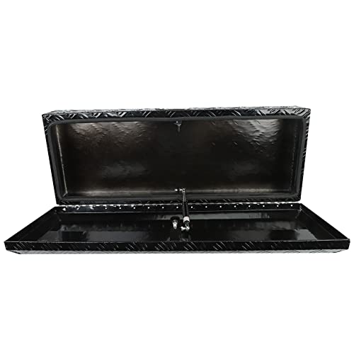 Tyfyb 34.5X12.75X6.4 Inch Black Aluminum Heavy Duty Pick-Up Truck Bed 5 Bar Tread Tool Box Trailer Storage Tool Box Rv Storage Organizer,Underbed Tools Organizer With Lock & Keys (34.5"X12.75"X6.4") #TOP4
