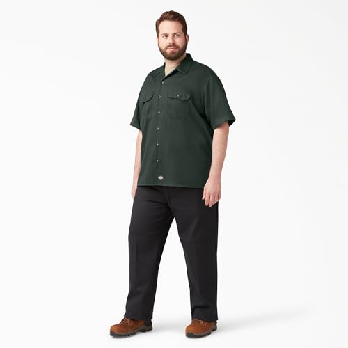 Image of Dickies Men's Short Sleeve Work Shirt - Durable Twill Button Down Shirts for Men, Lightweight Uniform for Daily Wear