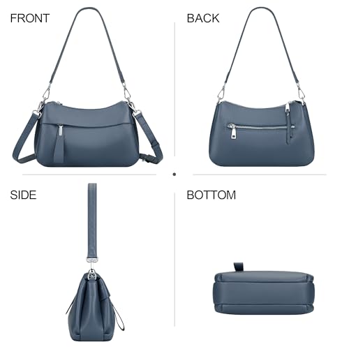 Over Earth Genuine Leather Crossbody Bags for Women Small Crossbody Handbag Shoulder Purses with 2 Detachable Straps - Image 4