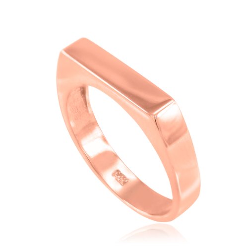 Stackable 10K Rose Gold Custom Engravable Flat Top Signet Ring (Size 9.5) #TOP1