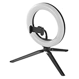 OSRAM LINEAR lámpara LED anular móvil para escritorio, PC negro, protección IP20, para reuniones online