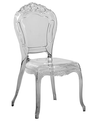 Beliani Set 2 Chaises Noires Transparentes en Plastique Design Rétro et Glamour Tendance pour Salle à Manger et Intérieurs Traditionnels ou Vintage