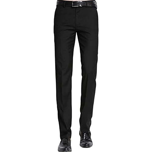 Men's Stylish Slim Fit Stretch Pant Classic Skinny Fit Flat Front Dress Pant Business Lightweight Casual Trousers - Main Image