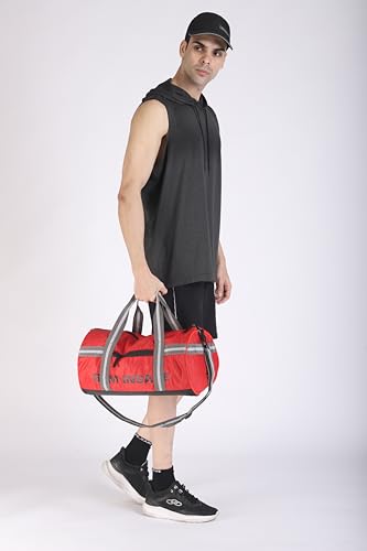 Image of Gym Bag, Duffle Gym Bags for Men, Women, Boys & Girls, Gym Bag for Workout & Travel, Polyester Fitness Bag with Adjustable Shoulder Strap (45x24x24cm, Red)