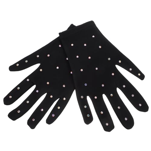 1 Pair Padded Figure Skating Gloves for Performance Stage Decorative Skating Gloves for Practice and Competition