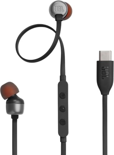 Image of JBL Tune 310C - Wired Hi-Res in-Ear Headphones, Tangle-Free Flat Cable, 3-Button Remote with Microphone (Black) (Pack of 10)