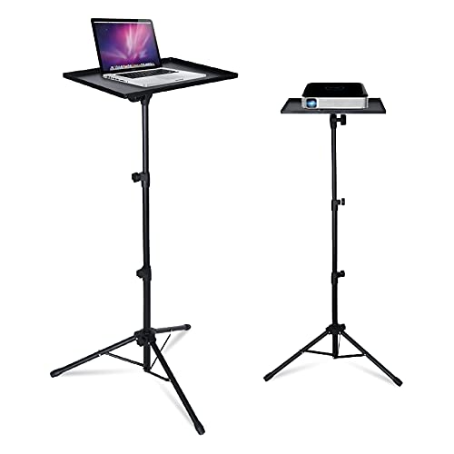 XMSound Projector Tripod Stand, Universal Laptop Tripod Stand, Folding Floor Tripod Stand, Outdoor Computer Table Stand for Stage or Studio, Height Adjustable 23 to 46 Inch