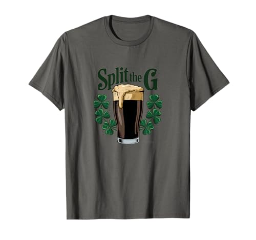 Irish Beer Split The G Shamrock Pint T-Shirt