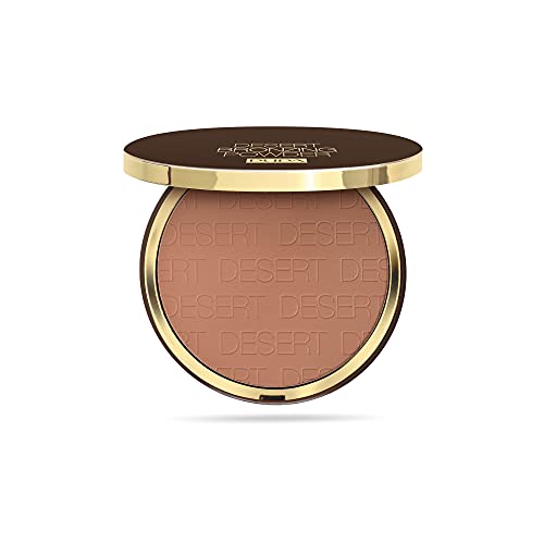 Pupa Milano Desert Bronzing Powder - Bronzing Effect Compact Powder, Maxi Size - Silky and Lightweight - Low Allergy Risk, Dermatologically Tested and Paraben Free - 003 Amber Light - 1.05 Oz