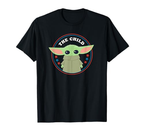 T-shirt Star Wars The Child bleu blanc rouge pour fan de l'univers de Grogu