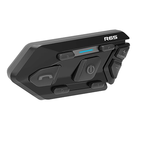 R6S Motorrad Headset Bis zu 6 Motorräder anschließbarr 1200M Wireless Kommunikationssystem für 2 Personen mit Sprachassistent Wasserdicht Freisprecheinrichtung Musikanrufsteuerung