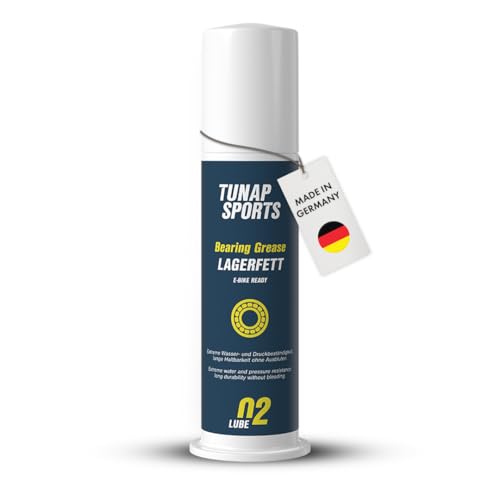TUNAP SPORTS Lagerfett 100 g | Schmierung für die Tretlager Steuersatz und Antrieb am Fahrrad | Praktischem Spender | Wasser- und Druckbeständig | Made in Germany