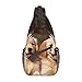 OPSREY Golden Retriever Dogs Puppies Pets Print Sling Backpack Travel Sling Bag Casual Chest Bag Hiking Daypack Crossbody Bag For Men Women