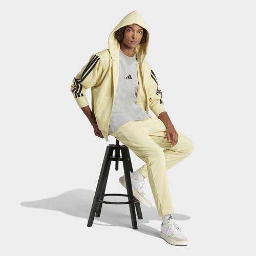 adidas Uomo Essentials Three Stripes Single Jersey tee, Medium Grey Heather/Black, M