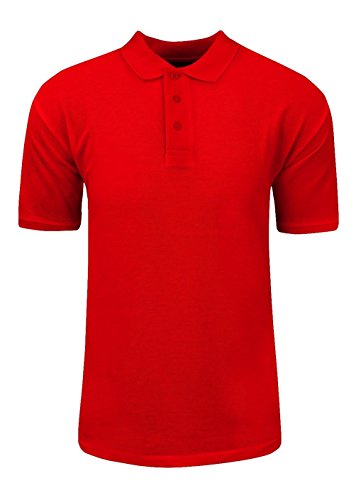 Shaka Wear Menâ€™s Polo Shirt â€“ Classic Cotton Pique Short Sleeve Collared Solid Casual CVC Polyester Top Tshirts Regular Big Size CP10 Red 3X