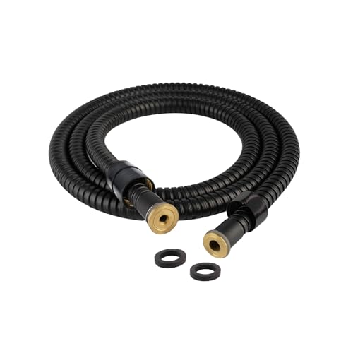 Hibbent All Metal Shower Hose, 59 Inch Stainless Steel Extra Long Shower Hose Replacement, Anti-Twist Flexible Bathroom Handheld Shower Head Hose Extension with Brass Insert & Nut, Oil Rubbe