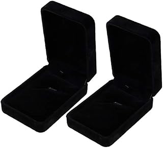 Winkwinky 2 Pcs Velvet Jewelry Boxes, Necklace Pendant Box, Jewelry Organizer, Necklace Display Box, Classic Gift Box for Wedding Anniversaries Birthday
