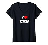 Womens I love UNH - stock ticker gifts V-Neck T-Shirt