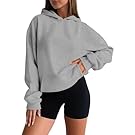 XINGJIAARTS Sweatshirt Womens Oversized Long Sleeve Fleece Top Pullover Hoodies For Women Sweater Shirts With A Pockets