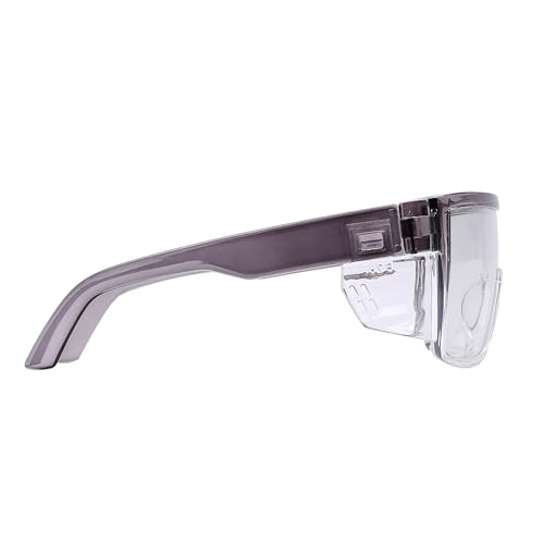 Image of UV400 Transition Photochromic Safety Glases Light to Dark Grey Lens ANSI Z87 Impact Approved