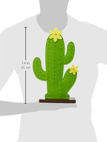 Mopec Cactus Felt Base Wood 20x33cm, Green, One Size - Image 2