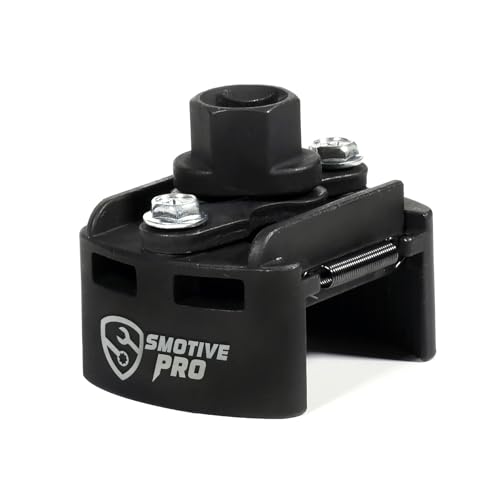 SMOTIVEPRO Adjustable Oil Filter Wrench Set 60-80mm, 1/2 Drive Universal Oil Filter Removal Tool with 2 Durable Serrated Non-Slip Jaws
