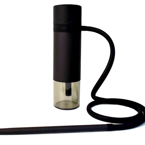 ポータブル 車用 フーカー セット カップ型 フーカー本体 風防カバー付きリッド ホース ボウル アクセサリー付き 旅行用 水タバコ(Black)