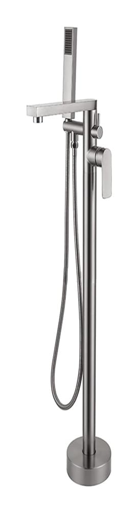 SBCGFY Freestanding Bath Tap With Handheld Shower, Chrome Tub Mixer Tap, Swivel Spout Bath Shower Faucet, Modern Design For Luxury Bathrooms,Brushed