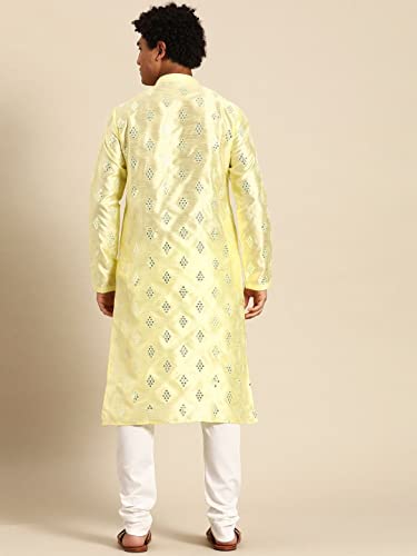 Image of Rajubhai Hargovindas Men's Jacquard Work Kurta Set