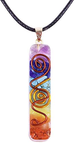 7 chakra orgone Pendant with copper wire Orgone Neckles for EMF protection for Men and Women Handcrafted with Natural 7 chakra Gemstone-image-42