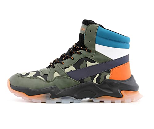 Mazino Wonderstone Fashion Chunky Sneakers for Men -Men's Athleisure Casual Shoes (Olive Camo /12)3