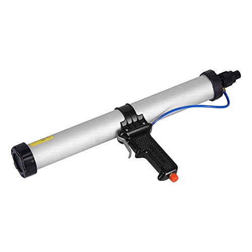 YDuupxe Pistola per Silicone Pneumatica, Pistola per Silicone Alimentata Ad Aria in Lega di Alluminio da 600 Ml con Regolatore del Flusso D'aria, per la Decorazione di Edifici,